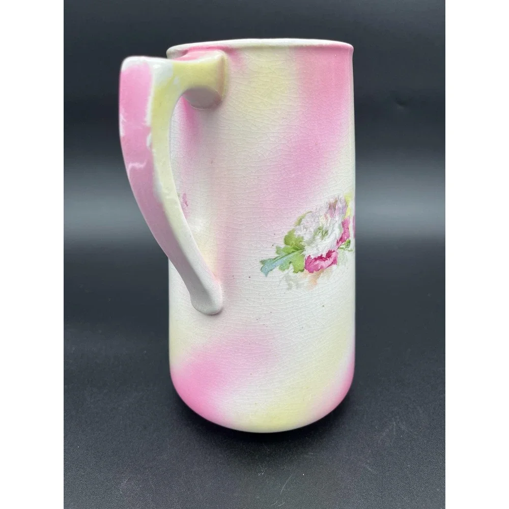 Victorian Pitcher Antique Gold Medal Floral Pitcher Owen China Co Vase